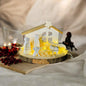 Krippe auf Baumscheibe - weihnachtliche adventsdekoration mit Maria Josef Jesus Das Glückswerk