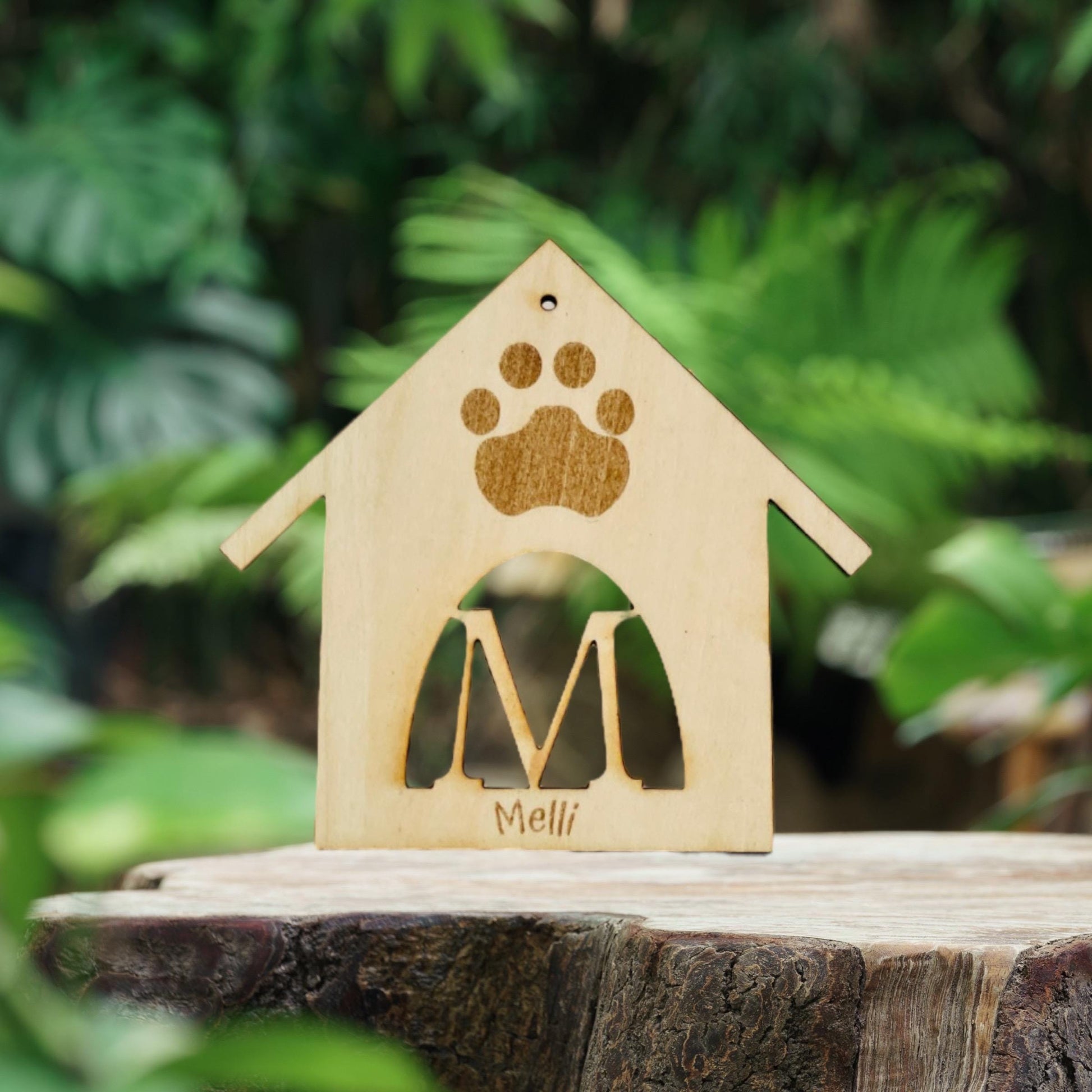 Hundehütte aus Holz mit Gravur Dekoschild Hundenapf Körbchen Hundehaus Hundehütte Das Glückswerk