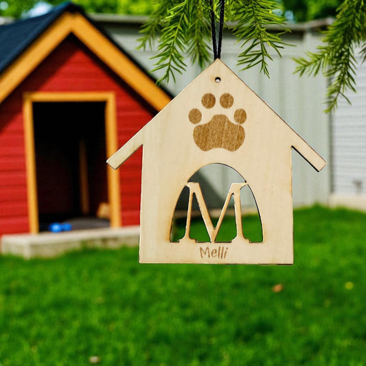 Hundehütte aus Holz mit Gravur Dekoschild Hundenapf Körbchen Hundehaus Hundehütte Das Glückswerk