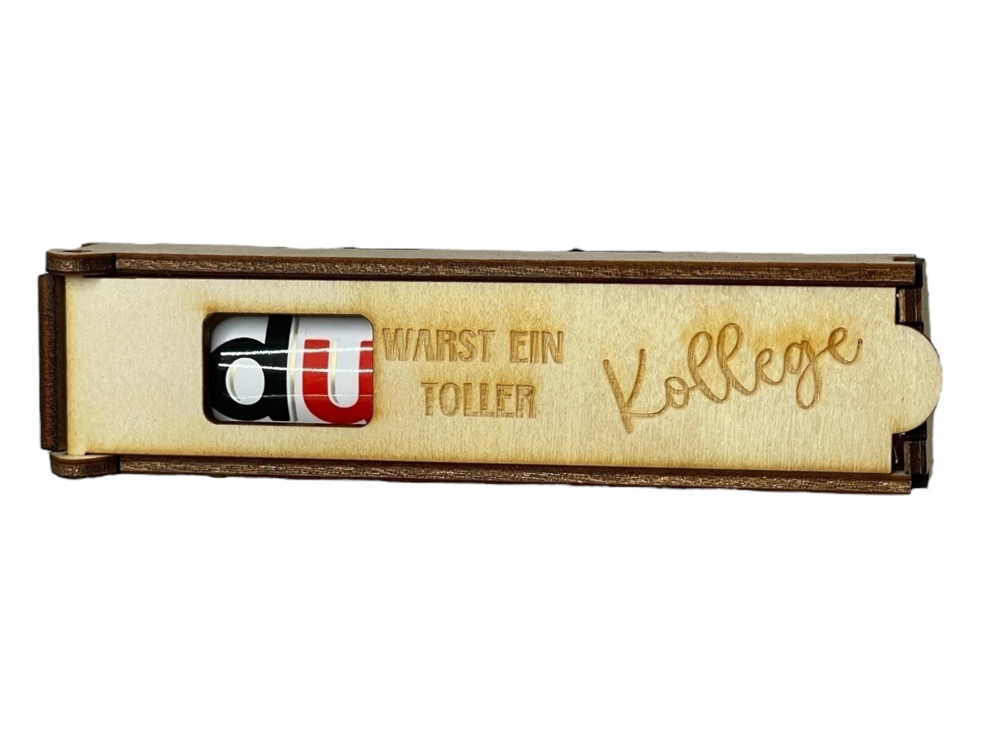 Holz Schokoladenhülle mit Gravur – „Du warst ein toller Kollege / Kollegin“ | Geschenkidee Abschied Das Glückswerk