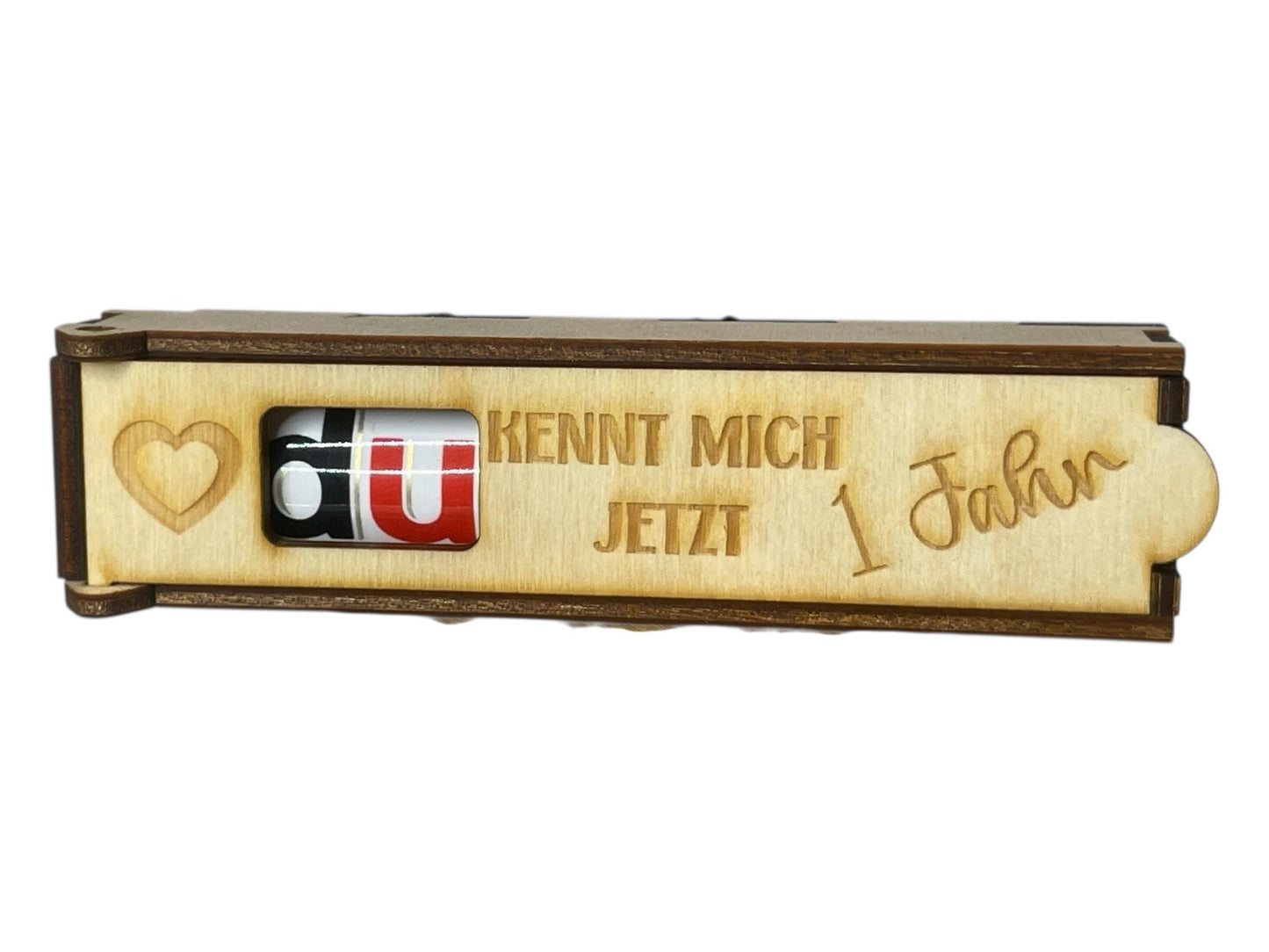 Holz Schokoladenhülle mit Gravur – „Du kennst mich jetzt [x] 1 2 3 4 5 6 Jahre“ | Geschenkidee Freundschaft & Beziehung Das Glückswerk