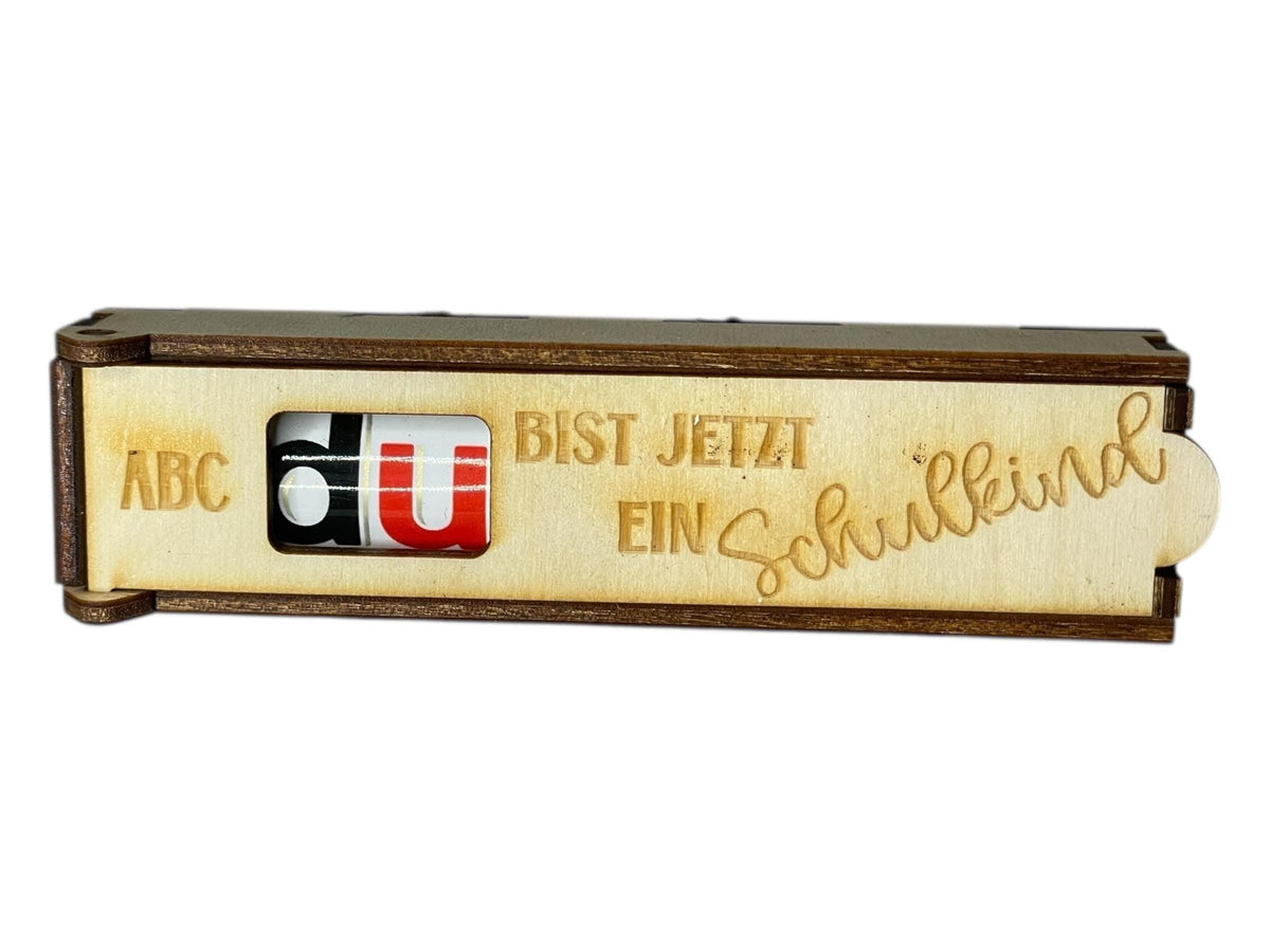 Schokoladenhülle Holz Einschulung, Gravur Schulkind, Geschenk zur Schultüte Erstklässler, DasGlueckswerk, Dekoration, Gift