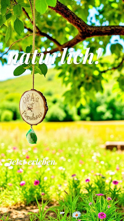 Baumscheibe Vogelfutterstation mit Gravur, personalisiert für Opa, 13-15 cm Durchmesser, DasGlueckswerk, Personalisierte Geschenk, Bird Feeders, baumscheibe