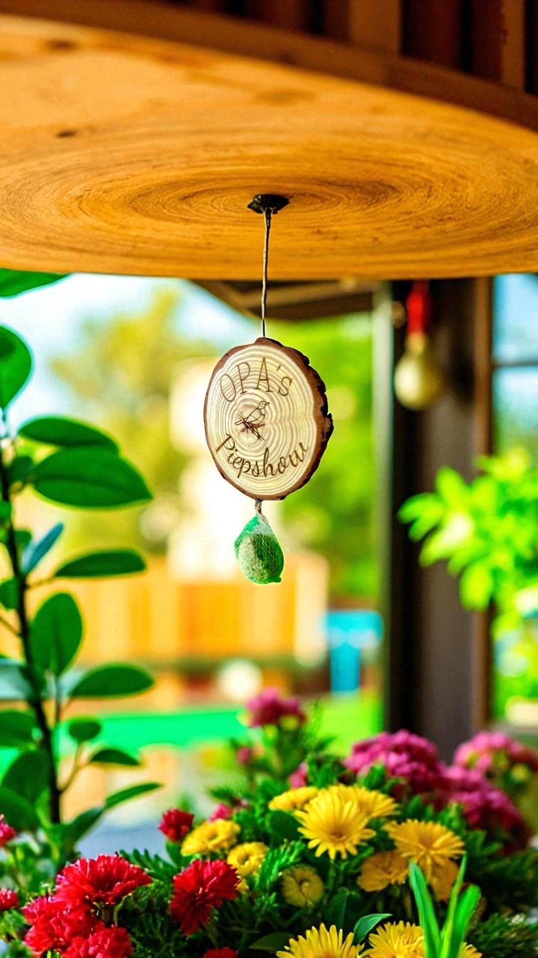 Baumscheibe Vogelfutterstation mit Gravur, personalisiert für Opa, 13-15 cm Durchmesser, DasGlueckswerk, Personalisierte Geschenk, Bird Feeders, baumscheibe