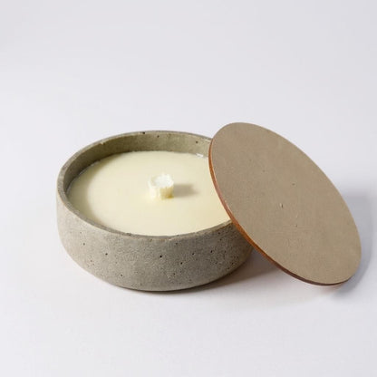 Betonkerze mit Dauerdocht, rustikale Betonoptik, 13 cm breit, Geschenk für Kerzenliebhaber, DasGlueckswerk, Kerzen aus Beton, Container Candles, holz, wachs, Beton, Glasfaser