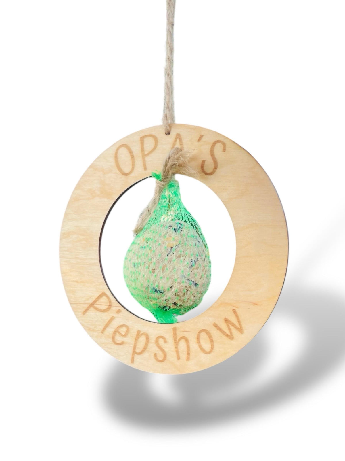 Vogelfutterstation Holz mit Gravur Opas Piepshow, Meisenknödel Halter, Geschenk für Opa, DasGlueckswerk, Dekoration, Bird Feeders, 