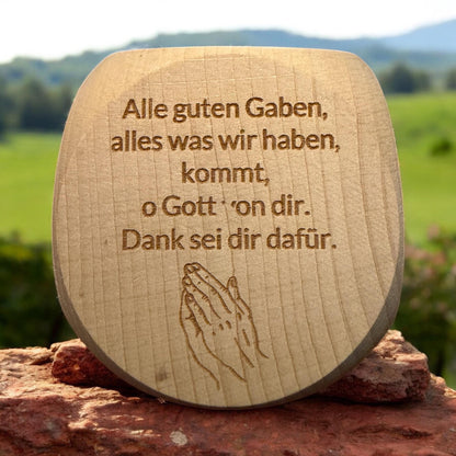Gebetswürfel 6 cm – Kinder Gebete | Geschenk zur Taufe & Kommunion | Christlicher Lernwürfel Holz | Personalisierbar | Religion Kinder