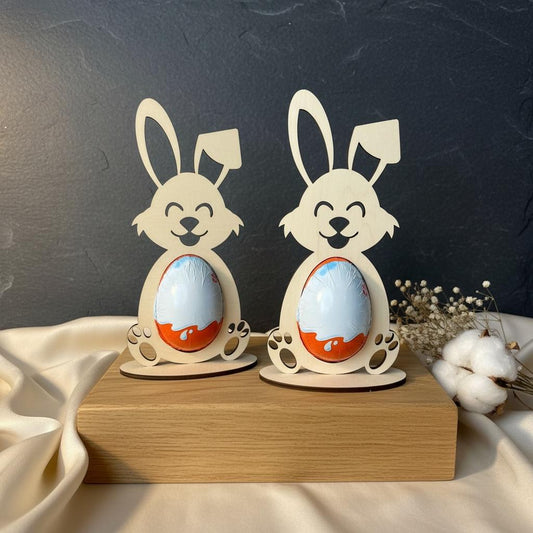 Holz-Osterhase für Eier – Handgefertigte Holzdekoration – Geschenk & Frühlingsdekoration Das Glückswerk