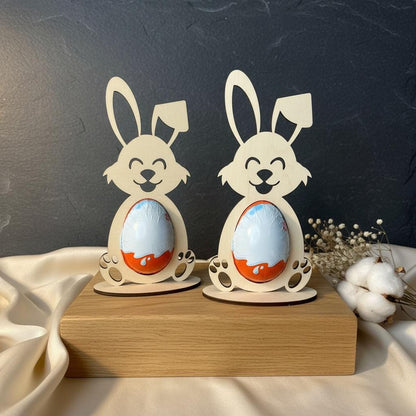 Holz-Osterhase für Eier – Handgefertigte Holzdekoration – Geschenk & Frühlingsdekoration, DasGlueckswerk, Ostern, Party Favors, holz