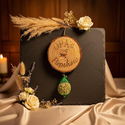 Baumscheibe Vogelfutterstation mit Gravur, personalisiert für Opa, 13-15 cm Durchmesser, DasGlueckswerk, Personalisierte Geschenk, Bird Feeders, baumscheibe