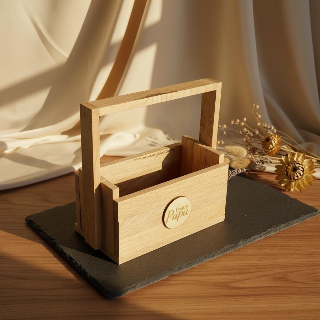 Geschenkkorb Holz mit Plakette, individualisierbar, DIY Geschenkidee zum Befüllen, DasGlueckswerk, Dekoration, Gift Wrapping, holz