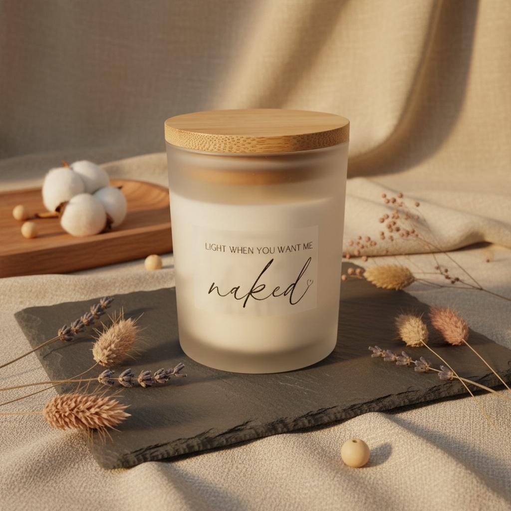 Light When You Want Me Naked Kerze | freche Sojawachs Kerze im Glas, Geschenk für Partner Valentinstag, DasGlueckswerk, Dekoration, Container Candles, Soya