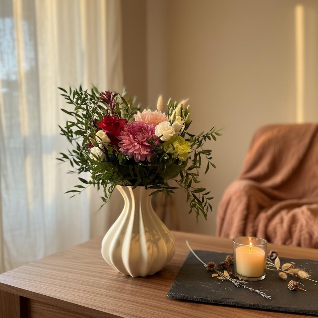 3D Vase Elenor mit Goldrand, moderne Deko Vase aus PLA im Waben Design, verschiedene Größen Farben, DasGlueckswerk, Dekoration, Vases, pla