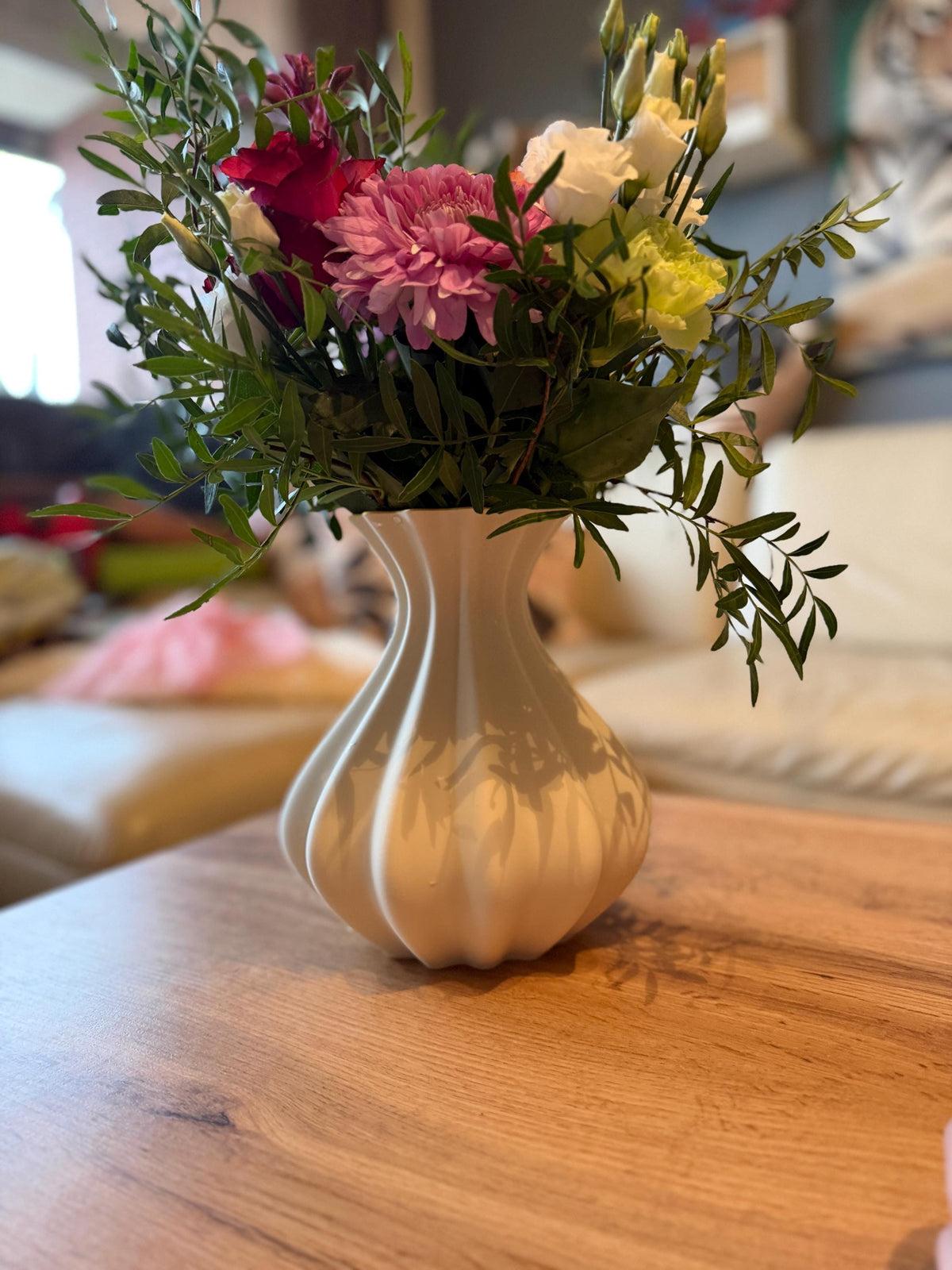 3D Vase Elenor mit Goldrand, moderne Deko Vase aus PLA im Waben Design, verschiedene Größen Farben, DasGlueckswerk, Dekoration, Vases, pla