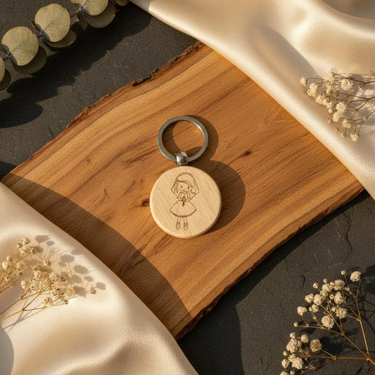 Schlüsselanhänger Kommunion Mädchen aus Holz, Geschenk zur Erstkommunion, Erinnerung Patenkind, DasGlueckswerk, Schlüsselanhänger, Keychains, holz, metall