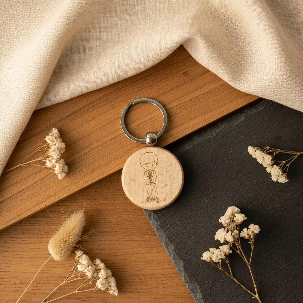 Schlüsselanhänger Kommunion Junge – Holz Anhänger als Geschenk zur Erstkommunion, Erinnerung an den großen Tag Das Glückswerk