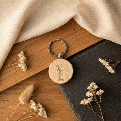 Schlüsselanhänger Kommunion Junge – Holz Anhänger als Geschenk zur Erstkommunion, Erinnerung an den großen Tag Das Glückswerk