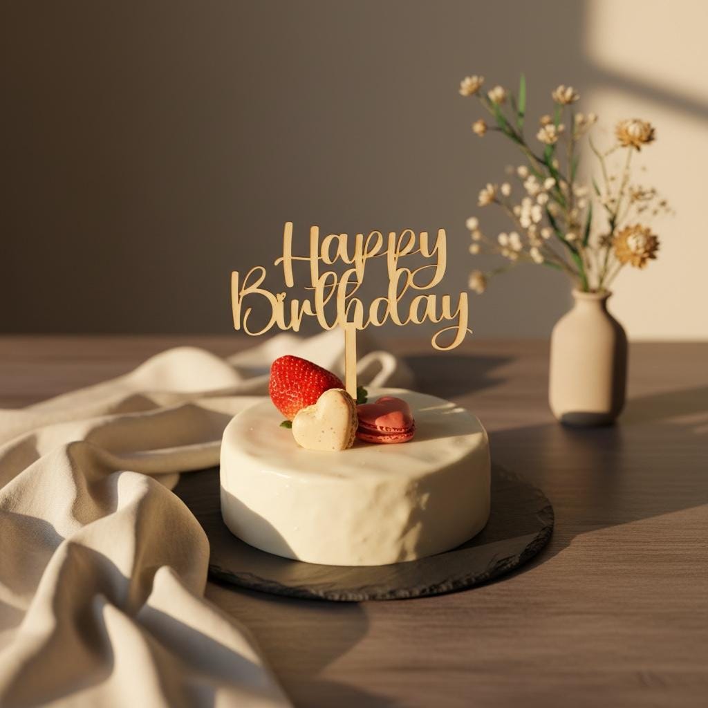 Cake Topper Happy Birthday Acrylglas, alternativ Holz, Tortenstecker Geburtstag, DasGlueckswerk, Geburtstag, Cake Toppers, Holz