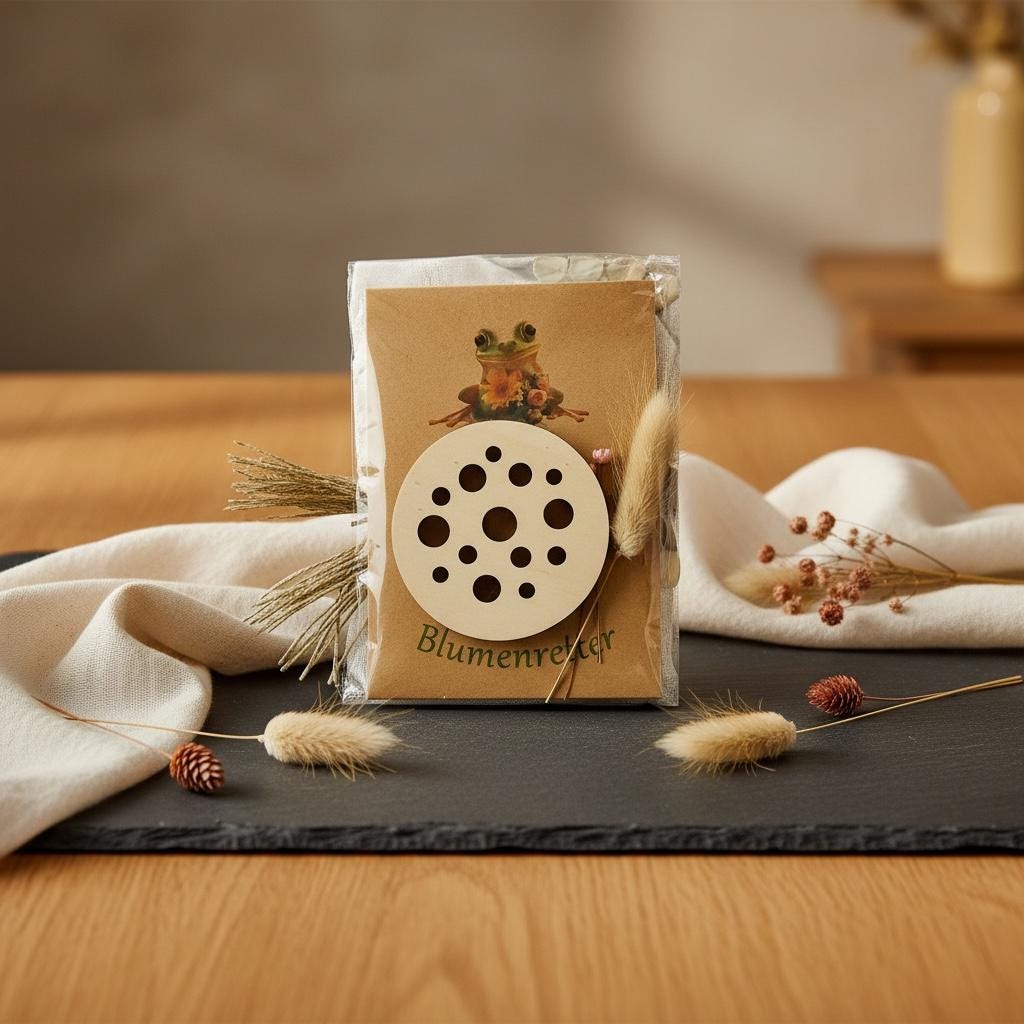 Blumenretter Set mit Trockenblumen, Holzscheibe für Marmeladenglas, Geschenk Geburtstag, DasGlueckswerk, Hochzeit & Liebe, Greeting Cards, holz, kraftpapier, trockenblumen, verpackung