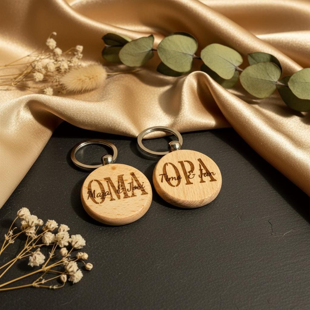 Schlüsselanhänger in Geschenkbox Geschenk Oma Opa Mama Papa Enkel Kinder für den der alles hat, DasGlueckswerk, Schlüsselanhänger, Keychains, Holz, Metall
