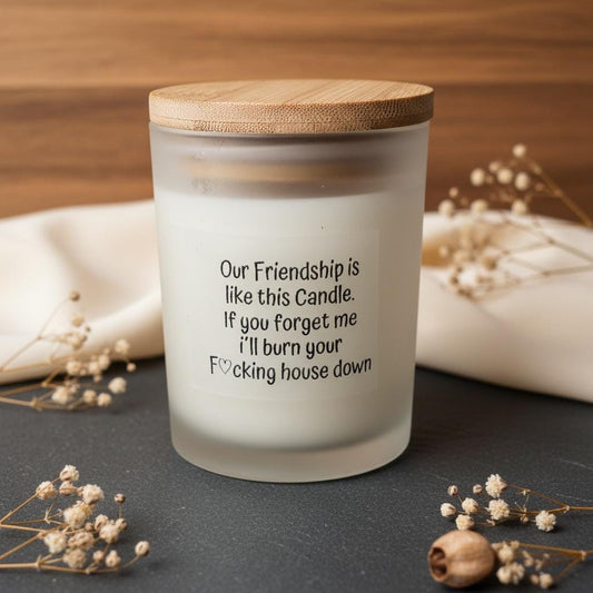 Sojawachskerze Freundschaft Spruch, Glas mit Holzdeckel, handgemacht, Geschenk für beste Freundin, DasGlueckswerk, Dekoration, Container Candles, Soya, Glas, Holz