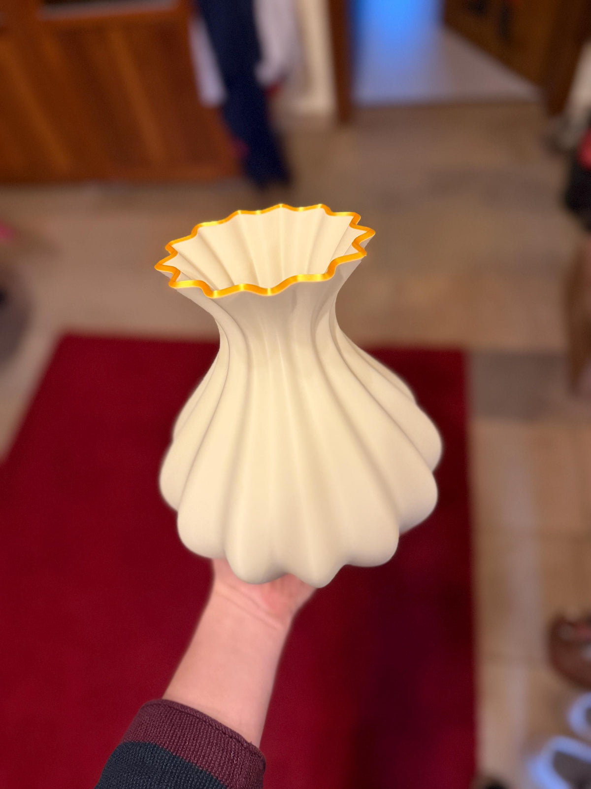 3D Vase Elenor mit Goldrand, moderne Deko Vase aus PLA im Waben Design, verschiedene Größen Farben, DasGlueckswerk, Dekoration, Vases, pla