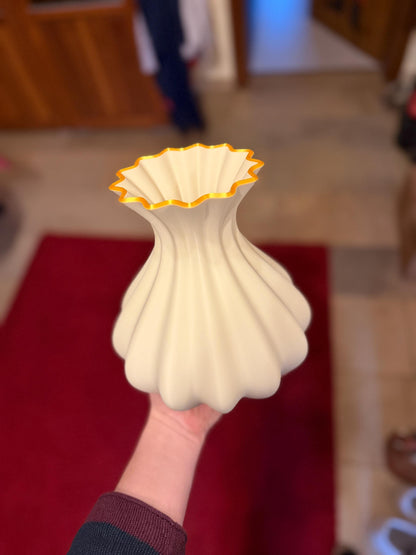 3D Vase Elenor mit Goldrand, moderne Deko Vase aus PLA im Waben Design, verschiedene Größen Farben, DasGlueckswerk, Dekoration, Vases, pla