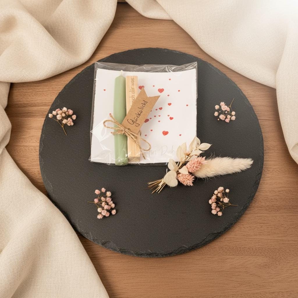 Geburtstagskerze Wäscheklammer Set, Wunsch dir was Aufschrift, kleines Geschenk zum Geburtstag, DasGlueckswerk, Personalisierte Geschenk, Greeting Cards, holz