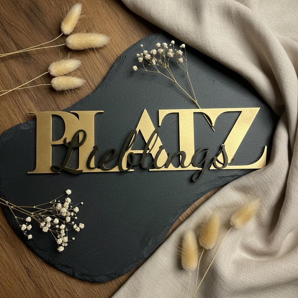 Holzschild Lieblingsplatz personalisiert, Wunschfarbe, Dekoschild 29x8,5 cm, DasGlueckswerk, Personalisierte Geschenk, Door Hangers, holz