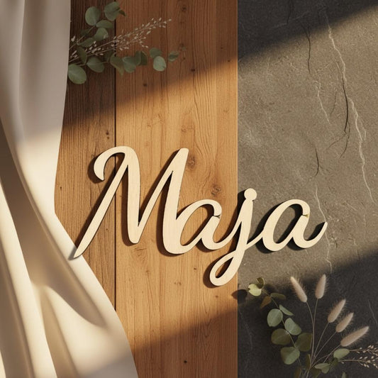 Namensschild Holz Türschild Kinderzimmer, personalisiert mit Wunschname, Geschenk zur Geburt, DasGlueckswerk, Geburt & Baby, Signs, Holz