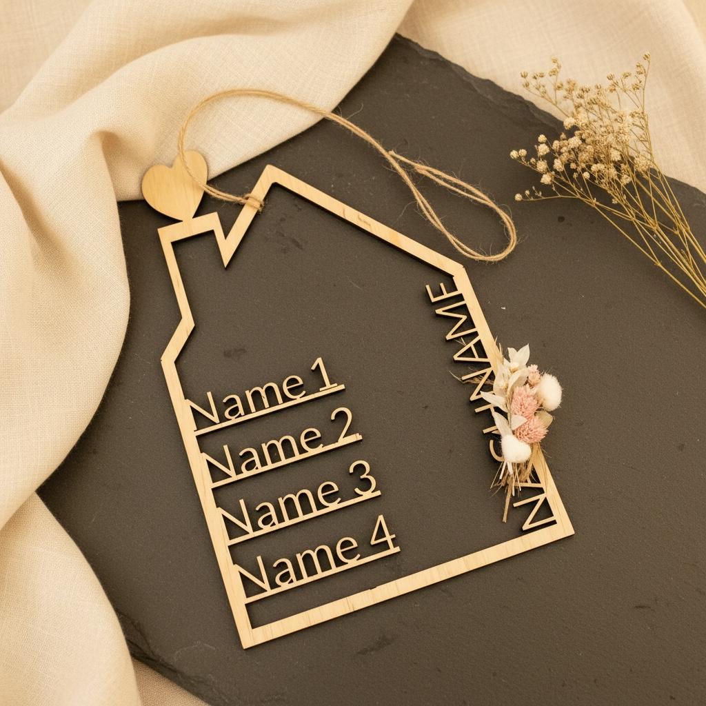 SVG Laserdatei Türkranz Haus, digitaler Download zum Selberlasern, Geschenk Hochzeit Einzug, DasGlueckswerk, Digitale Laserdateien, Door Hangers, 