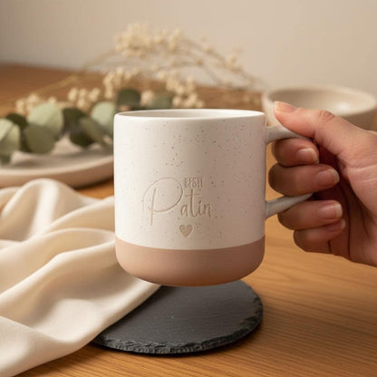 Beste Patin Tasse personalisiert – Keramik Becher mit Gravur, Bester Pate Geschenk, individuelle Namenstasse 330ml Das Glückswerk