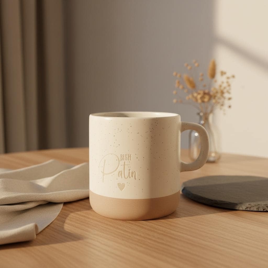 Beste Patin Tasse personalisiert – Keramik Becher mit Gravur, Bester Pate Geschenk, individuelle Namenstasse 330ml Das Glückswerk