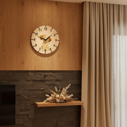 Dalmatiner Wanduhr – Holz Uhr mit Hundemotiv, Geschenk für Hundeliebhaber & Tierfreunde, Dalmatiner Wanddekoration Das Glückswerk