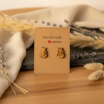 Katzensilhouette Holzohrringe – Handgefertigter Modeschmuck 1,5 cm, Geschenk für Katzenliebhaber, Teenager & Frauen Das Glückswerk
