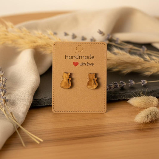 Katzenohrringe Holz mit Katzensilhouette, leichter Modeschmuck, Geschenk für Katzenliebhaber, DasGlueckswerk, Tierfreunde, Stud Earrings, Holz, metall