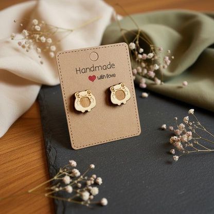Lustiger Frosch Mittelfinger Holzohrringe – Handgefertigter Modeschmuck 1,5 cm, Geschenk für Humor & Spaß Das Glückswerk