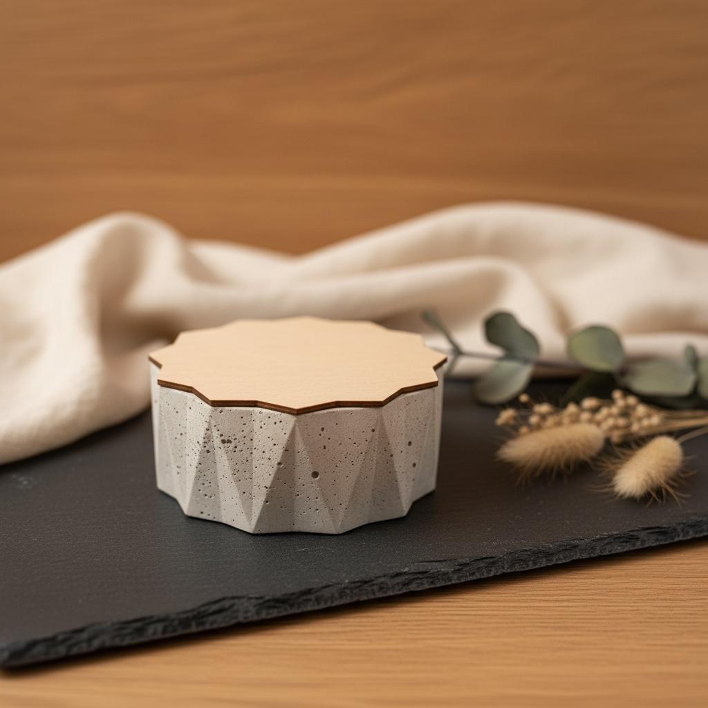Betonkerze handgegossen mit Sojawachs, grau 14x5cm, Geschenk Tischdeko Outdoor, DasGlueckswerk, Kerzen aus Beton, Garden Decoration, holz, wachs, Beton, Glasfaser