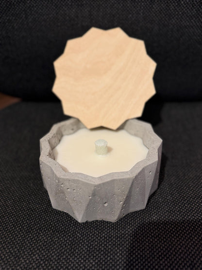 Betonkerze handgegossen mit Sojawachs, grau 14x5cm, Geschenk Tischdeko Outdoor, DasGlueckswerk, Kerzen aus Beton, Garden Decoration, holz, wachs, Beton, Glasfaser