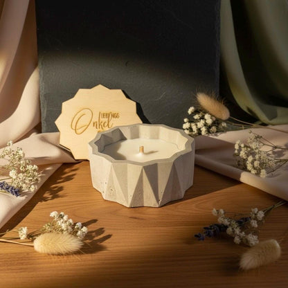 Lieblingsbruder Geschenk – Personalisierte Betonkerze mit Gravur, Outdoor Kerze, modernes Bruder Geschenk Das Glückswerk
