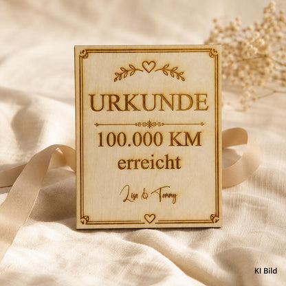 400.000 km Urkunde aus Holz personalisiert – Auszeichnung und Geschenk für Autofahrer, DasGlueckswerk, Geschenke für Autofahrer, Greeting Cards, 