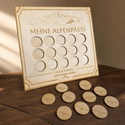 Alpenpass Plaketten aus Holz – 1, 3, 5 oder 10 Stück für Sammelboard Flothkötter Shop
