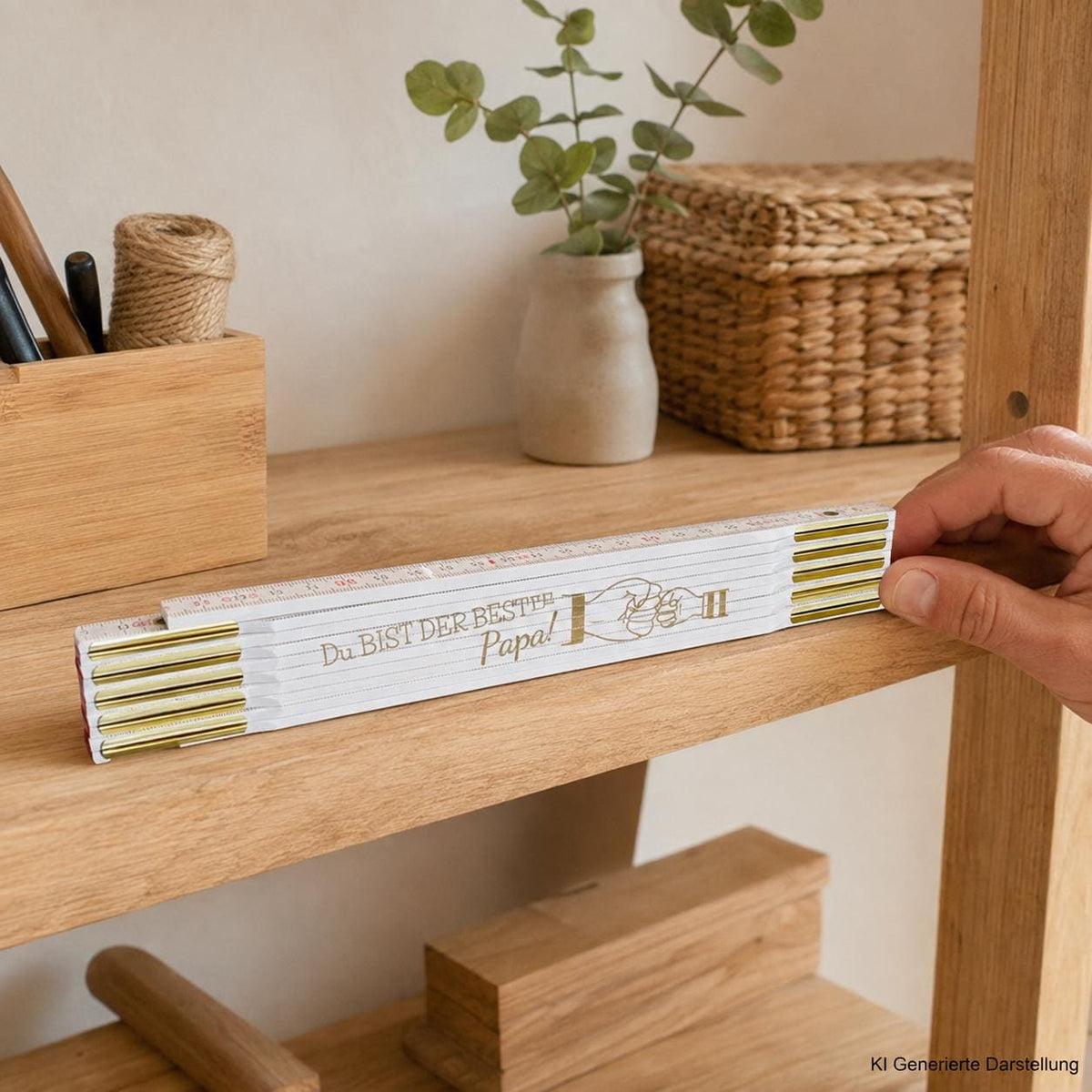 Zollstock mit Wunschgravur, personalisiertes Geschenk für Papa oder Opa, DasGlueckswerk, Personalisierte Geschenk, Tools, 