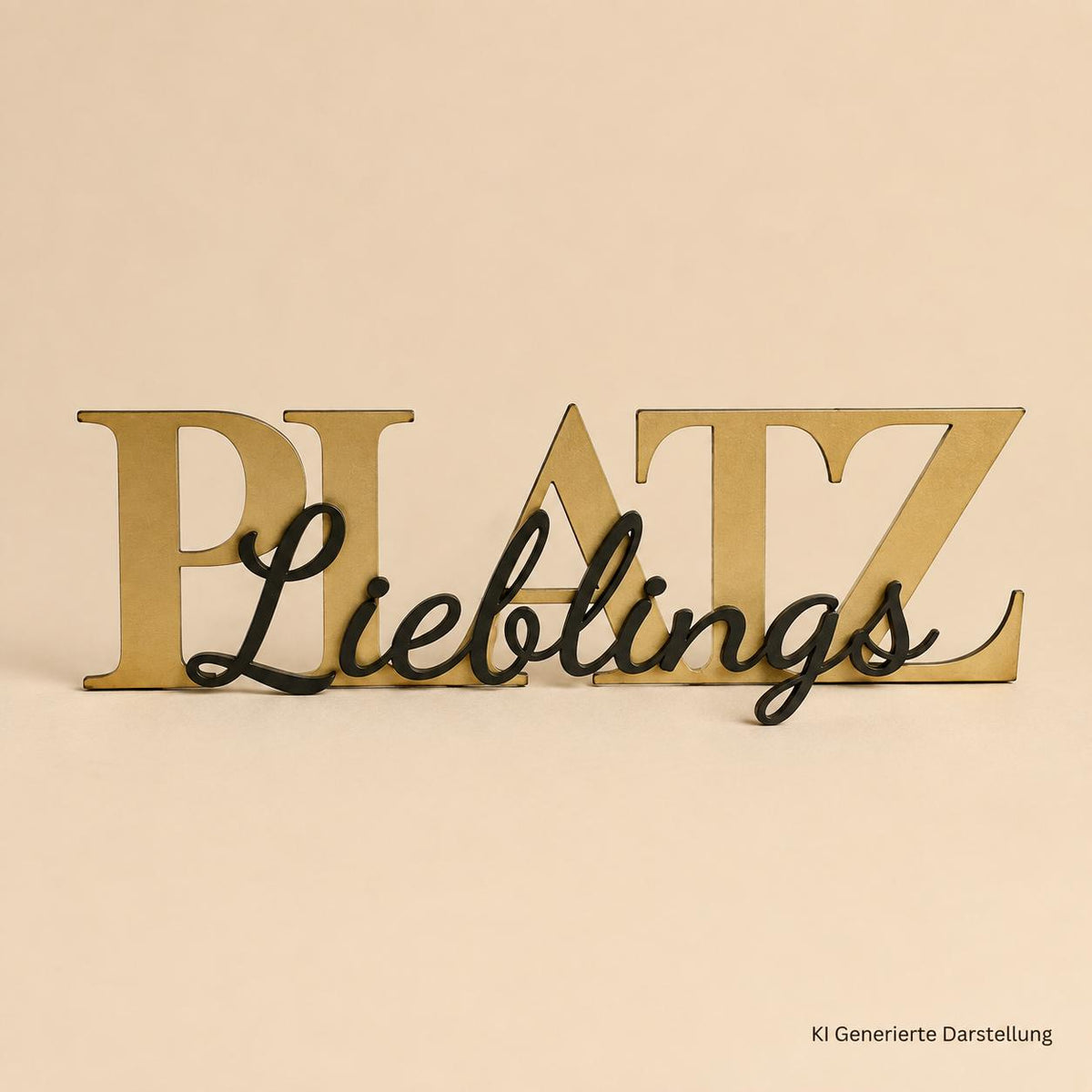 Holzschild Lieblingsplatz, Maße 29x8,5x0,8 cm – Detailansicht