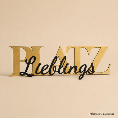 Holzschild Lieblingsplatz personalisiert, Wunschfarbe, Dekoschild 29x8,5 cm, DasGlueckswerk, Personalisierte Geschenk, Door Hangers, holz