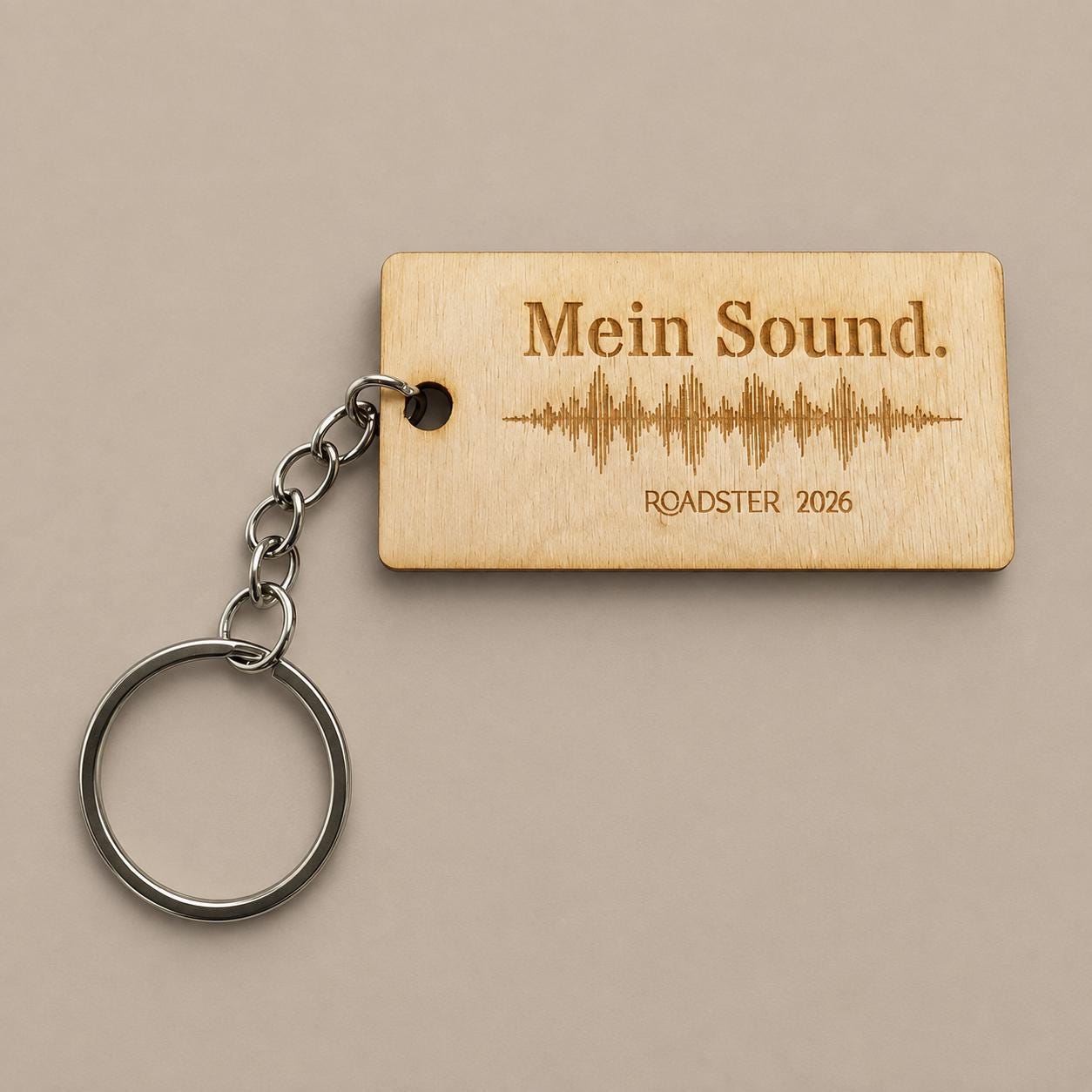 Motorsound Schlüsselanhänger | personalisierte Soundwave mit QR-Code, DasGlueckswerk, Geschenke für Autofahrer, Keychains, 