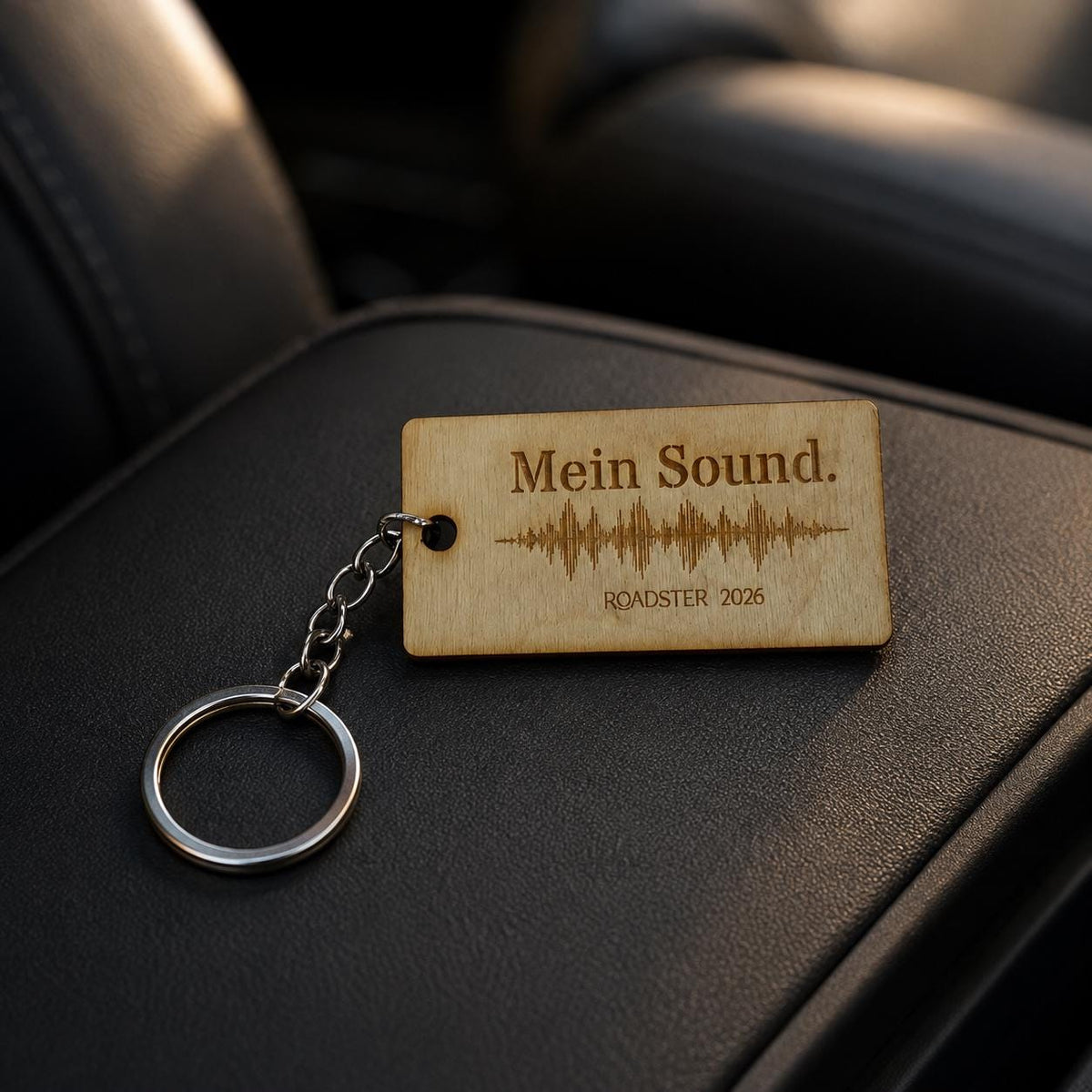 Motorsound Schlüsselanhänger | personalisierte Soundwave mit QR-Code, DasGlueckswerk, Geschenke für Autofahrer, Keychains, 