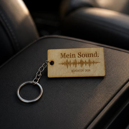 Motorsound Schlüsselanhänger | personalisierte Soundwave mit QR-Code, DasGlueckswerk, Geschenke für Autofahrer, Keychains, 