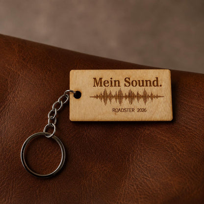 Motorsound Schlüsselanhänger | personalisierte Soundwave mit QR-Code, DasGlueckswerk, Geschenke für Autofahrer, Keychains, 