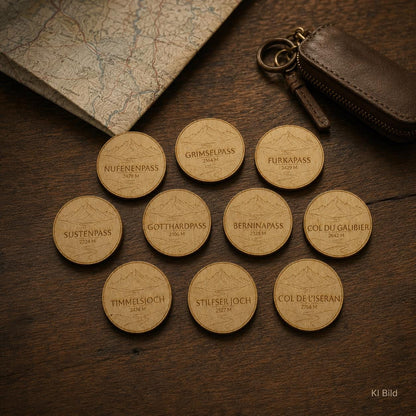 Alpenpass Plaketten aus Holz – 1, 3, 5 oder 10 Stück für Sammelboard Flothkötter Shop
